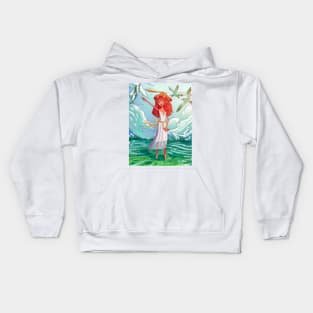 feeding birds Kids Hoodie